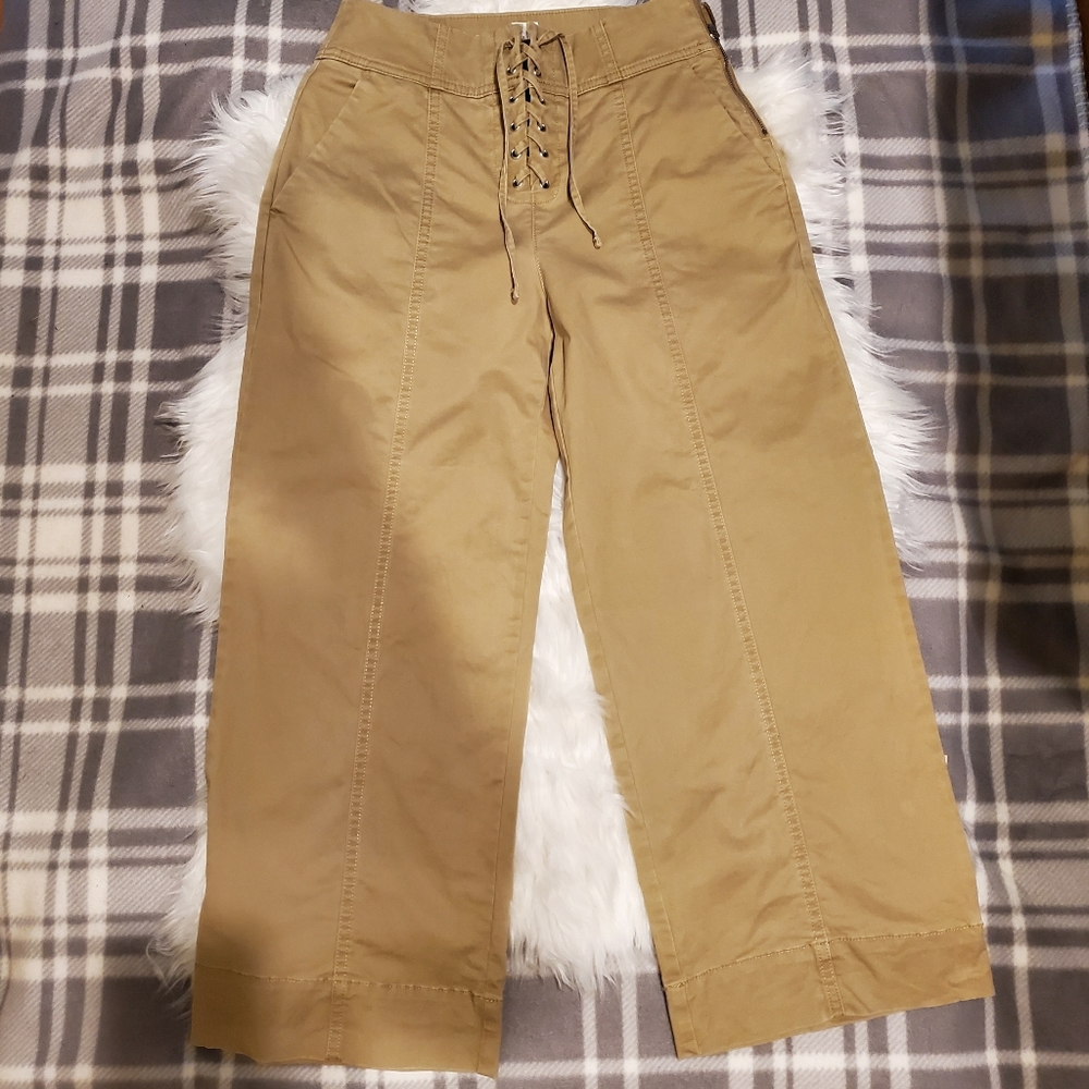 Gap High Rise Wide Leg Crop Chinos Pant Petite